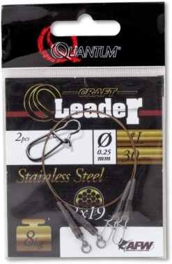 Quantum Q-Leader Stainless Steel Camo Steel 60cm 16kg (2stuks) 6 Quantum Q-Leader Stainless Steel Camo Steel 60cm 16kg (2stuks) -Visbenodigdheden Winkel 10f8540744dfbf72