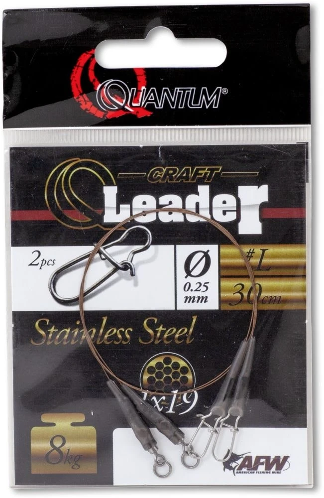 Quantum Q-Leader Stainless Steel Camo Steel 60cm 16kg (2stuks) 3 Quantum Q-Leader Stainless Steel Camo Steel 60cm 16kg (2stuks) - Afbeelding 3