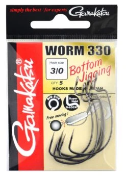 Gamakatsu Worm 330 Bottom Jigging Hooks Size 5/0 -Visbenodigdheden Winkel 1a9d11432596e9bd