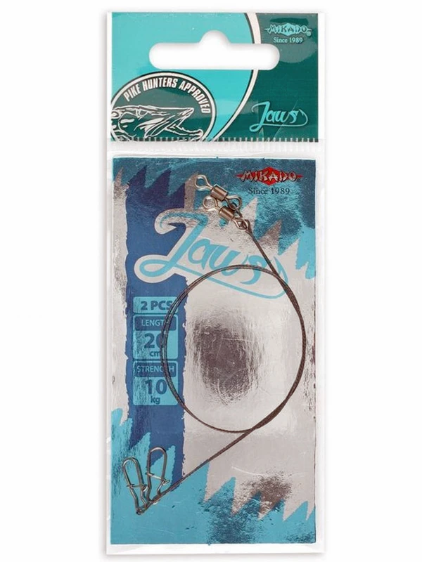 Mikado Jaws Wolfram Leader Medium 35cm/15kg - 2 Pcs. 2 Mikado Jaws Wolfram Leader Medium 35cm/15kg - 2 Pcs. - Afbeelding 2