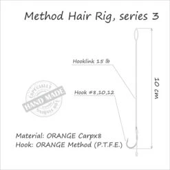 Life Orange Method Hair Rigs Hook #10, Series 3 - 5pcs