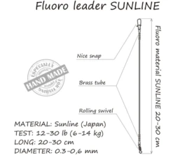 Life Orange Fluoro-Leader 2pcs 7,7kg/17 Lb 30cm