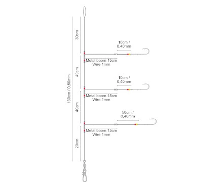 Spro Salt Rig 23 Metal Boom Baitholders 1/0 1 Spro Salt Rig 23 Metal Boom Baitholders 1/0